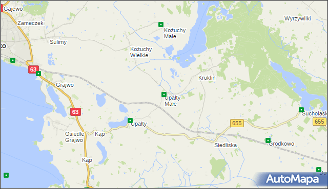 mapa Upałty Małe, Upałty Małe na mapie Targeo