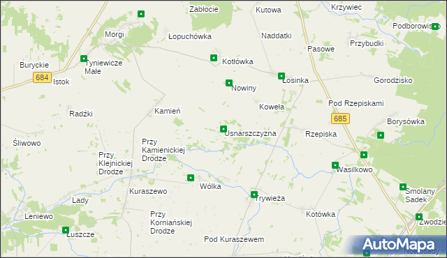 mapa Usnarszczyzna, Usnarszczyzna na mapie Targeo