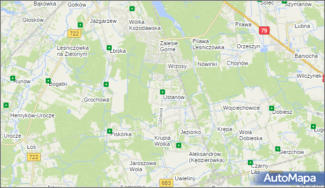 mapa Ustanów, Ustanów na mapie Targeo