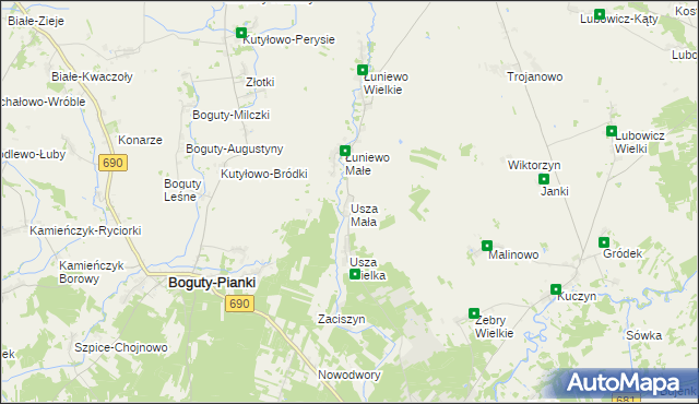 mapa Usza Mała, Usza Mała na mapie Targeo