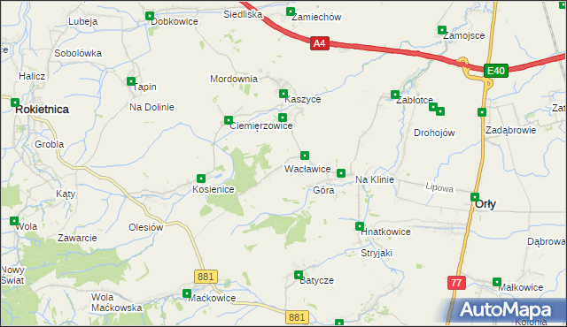 mapa Wacławice, Wacławice na mapie Targeo