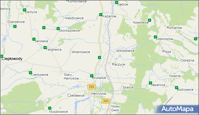 mapa Wadochowice, Wadochowice na mapie Targeo