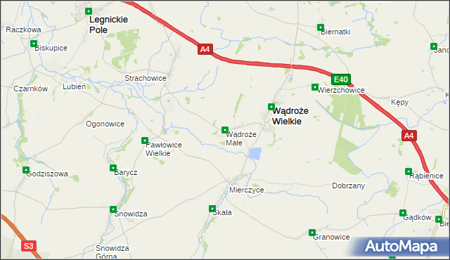 mapa Wądroże Małe, Wądroże Małe na mapie Targeo