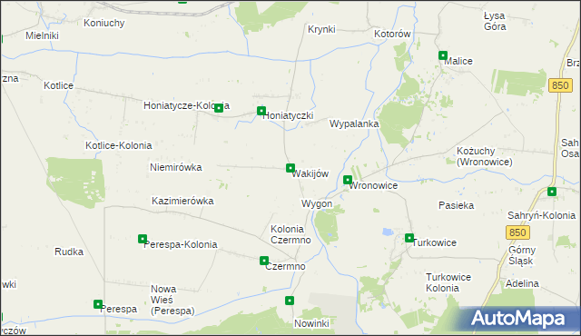 mapa Wakijów, Wakijów na mapie Targeo