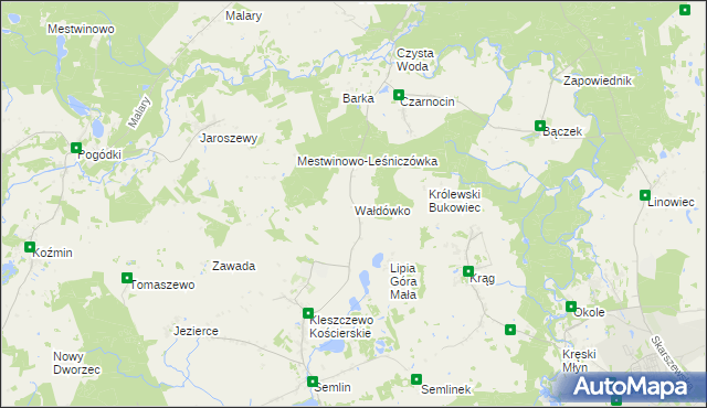 mapa Wałdówko gmina Zblewo, Wałdówko gmina Zblewo na mapie Targeo