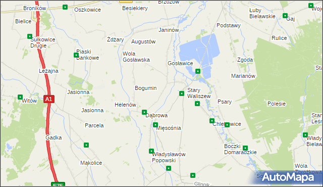 mapa Waliszew Dworski, Waliszew Dworski na mapie Targeo