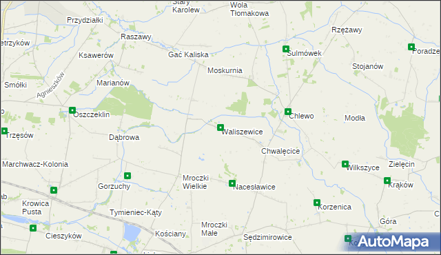 mapa Waliszewice, Waliszewice na mapie Targeo