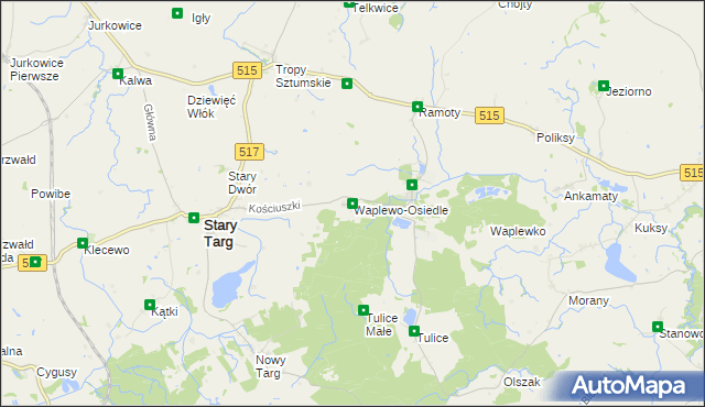 mapa Waplewo-Osiedle, Waplewo-Osiedle na mapie Targeo