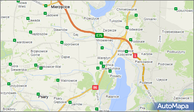 mapa Warężyn, Warężyn na mapie Targeo