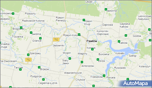 mapa Warszówek, Warszówek na mapie Targeo