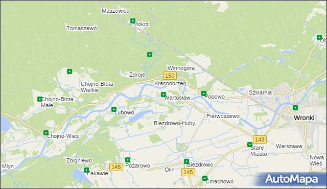 mapa Wartosław, Wartosław na mapie Targeo