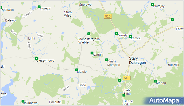 mapa Wartule, Wartule na mapie Targeo