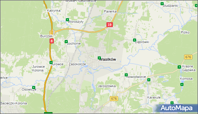 mapa Wasilków, Wasilków na mapie Targeo