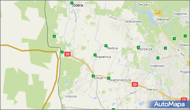 mapa Wąwelnica, Wąwelnica na mapie Targeo