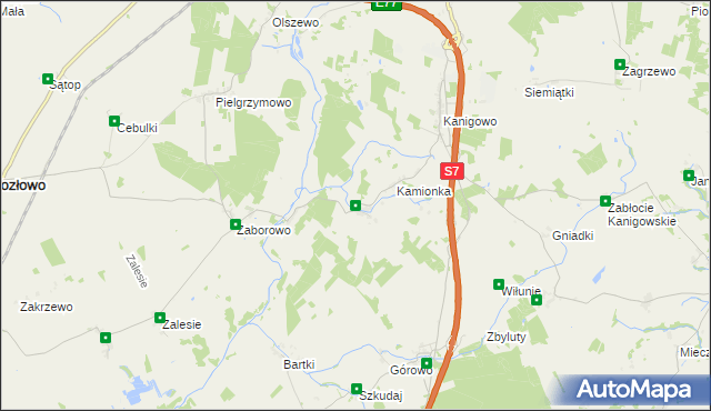 mapa Ważyny, Ważyny na mapie Targeo