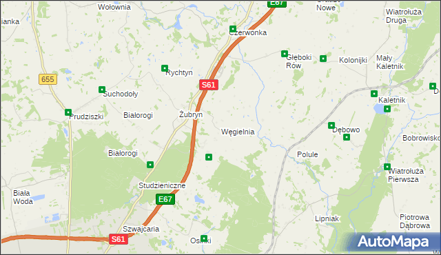 mapa Węgielnia gmina Szypliszki, Węgielnia gmina Szypliszki na mapie Targeo