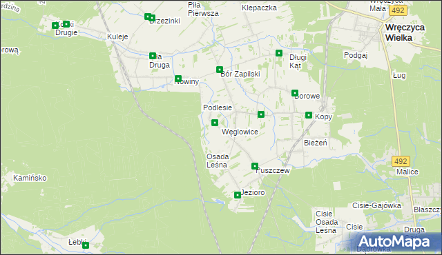 mapa Węglowice, Węglowice na mapie Targeo