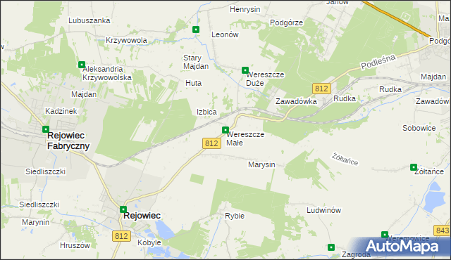 mapa Wereszcze Małe, Wereszcze Małe na mapie Targeo