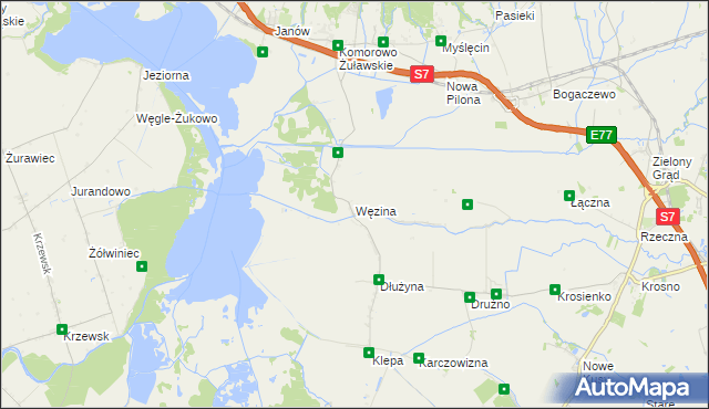 mapa Węzina, Węzina na mapie Targeo