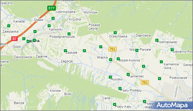 mapa Wiącka, Wiącka na mapie Targeo