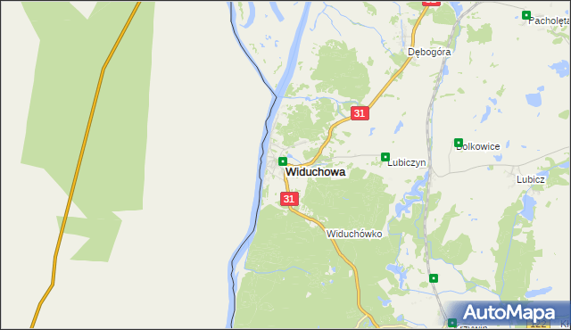 mapa Widuchowa powiat gryfiński, Widuchowa powiat gryfiński na mapie Targeo