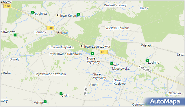 mapa Wielątki Rosochate, Wielątki Rosochate na mapie Targeo