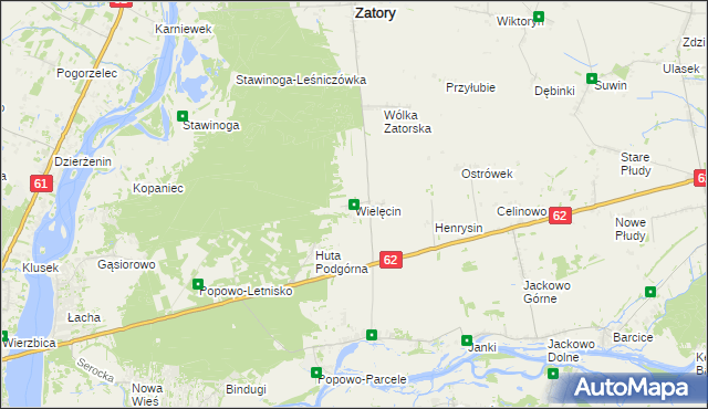 mapa Wielęcin gmina Somianka, Wielęcin gmina Somianka na mapie Targeo