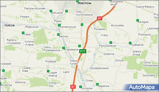 mapa Wielki Dół gmina Miechów, Wielki Dół gmina Miechów na mapie Targeo