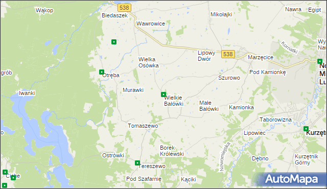 mapa Wielkie Bałówki, Wielkie Bałówki na mapie Targeo