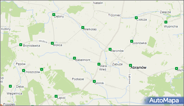 mapa Wielkie gmina Abramów, Wielkie gmina Abramów na mapie Targeo