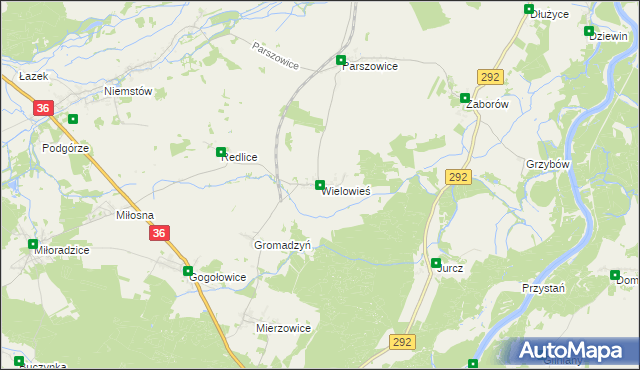 mapa Wielowieś gmina Ścinawa, Wielowieś gmina Ścinawa na mapie Targeo