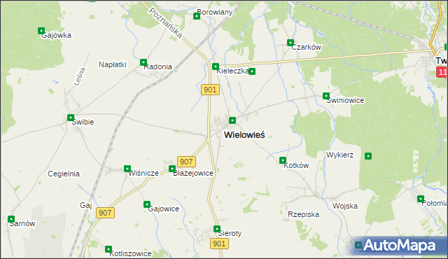 mapa Wielowieś powiat gliwicki, Wielowieś powiat gliwicki na mapie Targeo