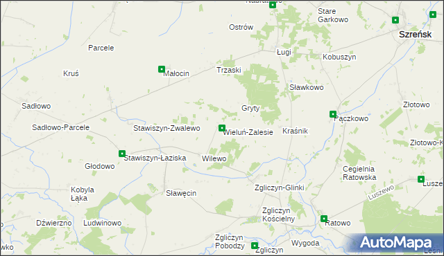 mapa Wieluń-Zalesie, Wieluń-Zalesie na mapie Targeo