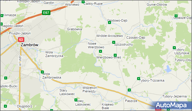 mapa Wierzbowo-Wieś, Wierzbowo-Wieś na mapie Targeo