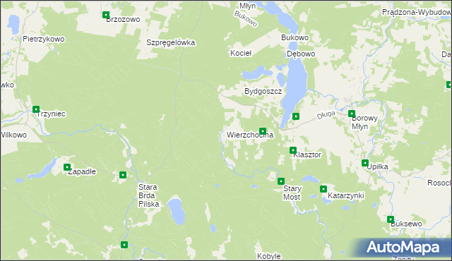 mapa Wierzchocina, Wierzchocina na mapie Targeo