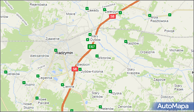 mapa Wiktorów gmina Radzymin, Wiktorów gmina Radzymin na mapie Targeo