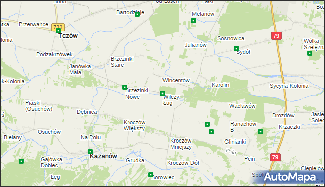 mapa Wilczy Ług, Wilczy Ług na mapie Targeo