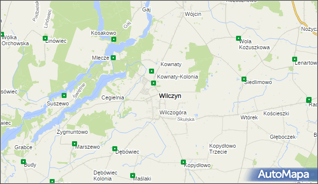 mapa Wilczyn powiat koniński, Wilczyn powiat koniński na mapie Targeo
