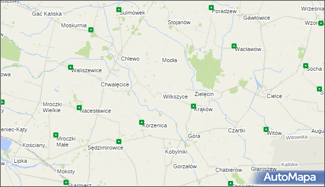 mapa Wilkszyce, Wilkszyce na mapie Targeo