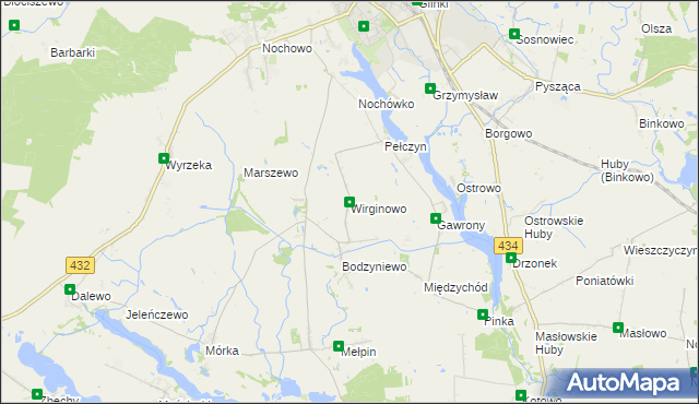 mapa Wirginowo, Wirginowo na mapie Targeo