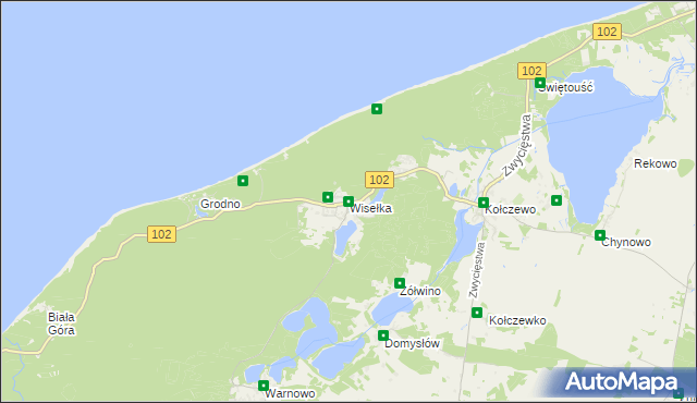 mapa Wisełka, Wisełka na mapie Targeo