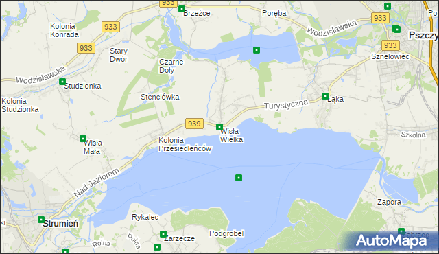 mapa Wisła Wielka, Wisła Wielka na mapie Targeo