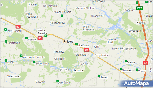 mapa Witalówka, Witalówka na mapie Targeo