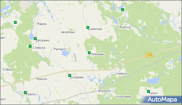 mapa Witosław gmina Recz, Witosław gmina Recz na mapie Targeo