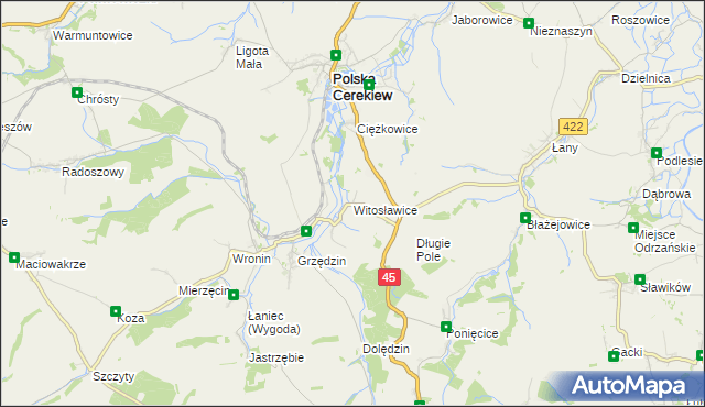 mapa Witosławice, Witosławice na mapie Targeo