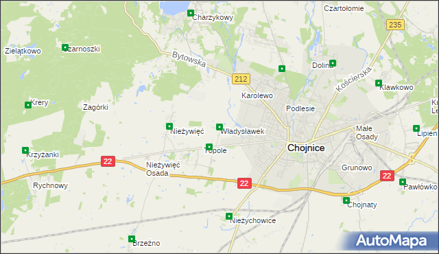 mapa Władysławek, Władysławek na mapie Targeo