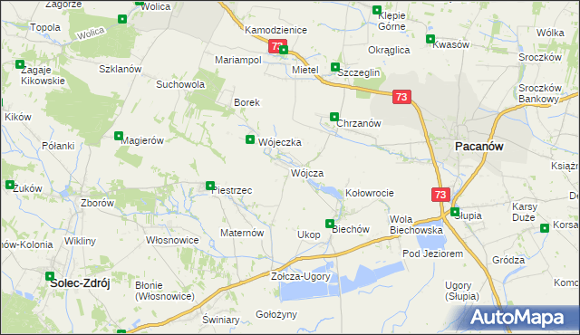 mapa Wójcza, Wójcza na mapie Targeo