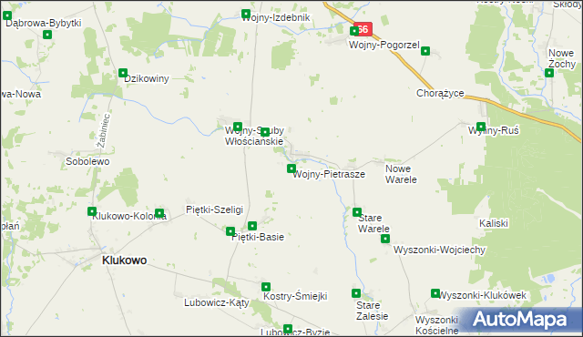 mapa Wojny-Pietrasze, Wojny-Pietrasze na mapie Targeo