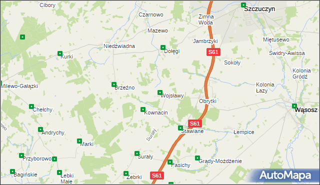 mapa Wojsławy, Wojsławy na mapie Targeo