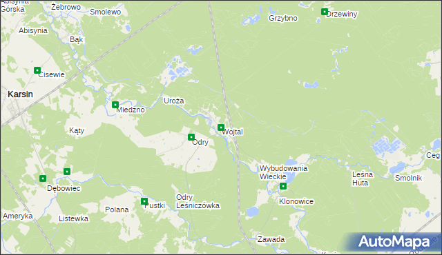 mapa Wojtal, Wojtal na mapie Targeo